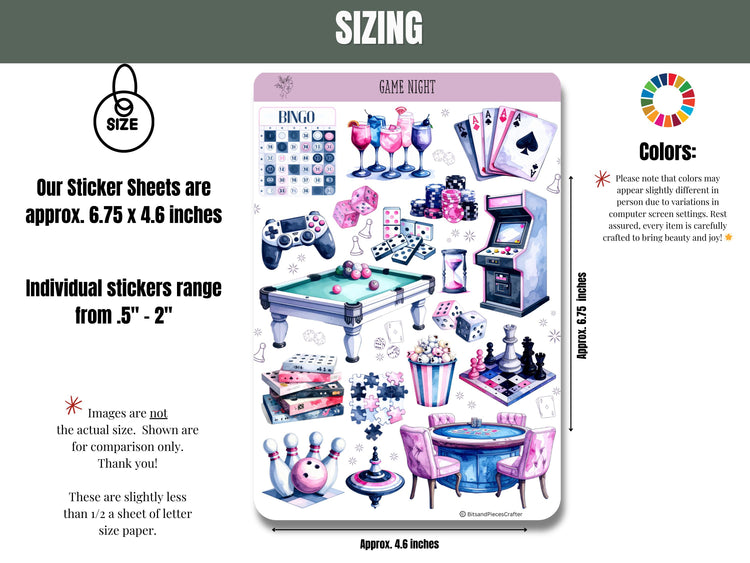 Game Night Sticker Sheet