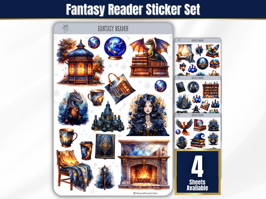 Fantasy Reader Sticker Sheets Set of 4