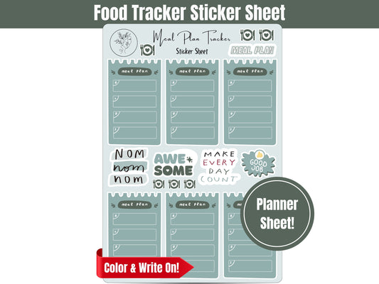 Meal Planning Motivational Quotes & Meal Plan Sticker Sheet: Healthy Habits Tracker and Meal Prep for Planners and Journals