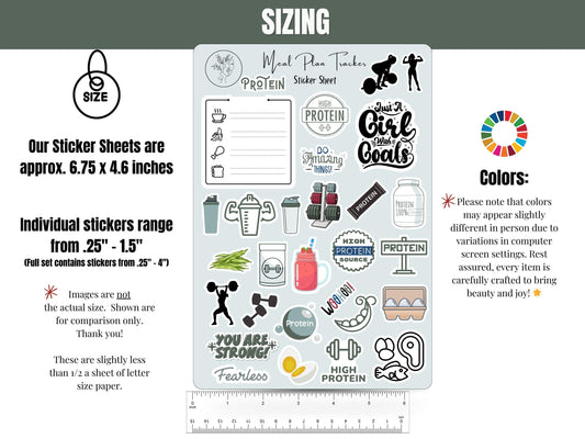 Meal Planning Tracker Sticker Sheets