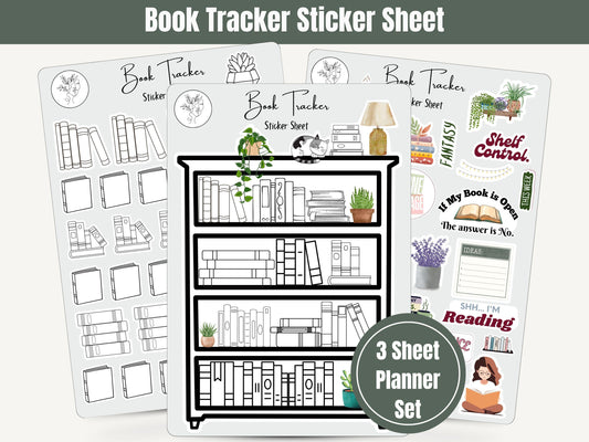Book Planner Sticker Sheets Set of 3
