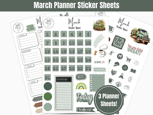 March Planner Sticker Sheets