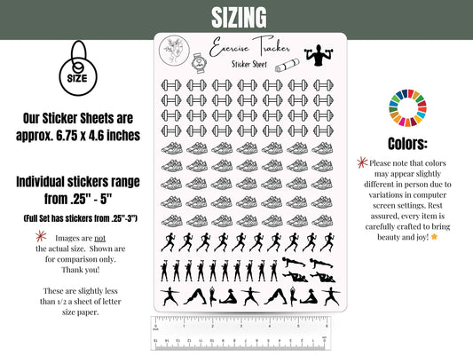 Exercise Tracker Sticker Sheets