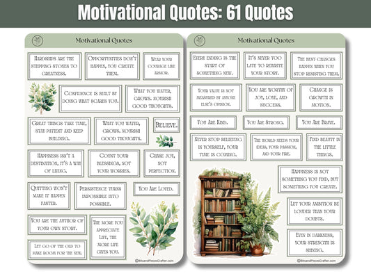 Motivational Quotes Sticker Sheet Set of 4