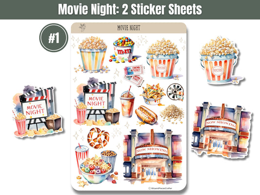 Movie Night Sticker Sheet Set