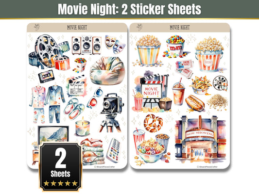 Movie Night Sticker Sheet Set