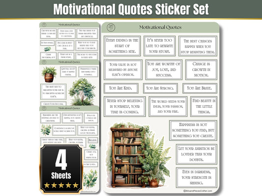 Motivational Quotes Sticker Sheet Set of 4
