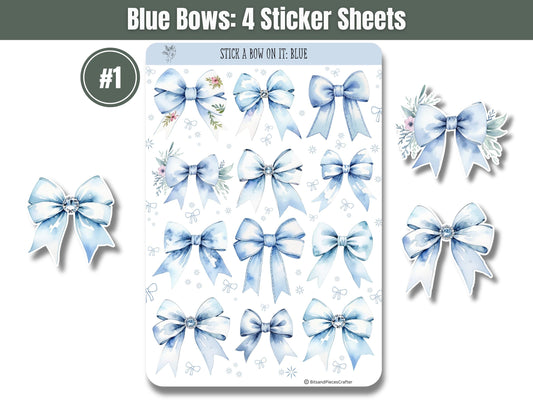 Blue Bow Sticker Sheets