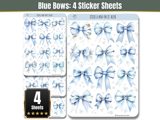 Blue Bow Sticker Sheets