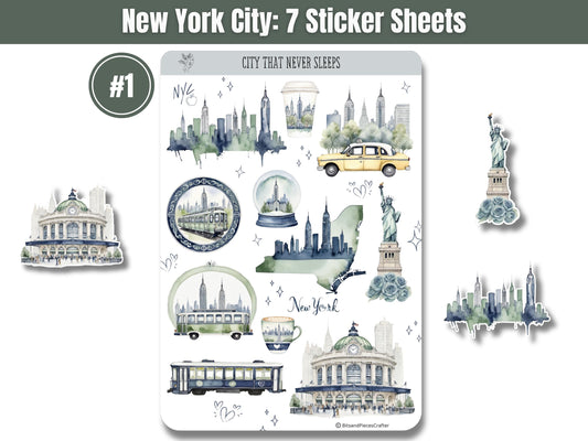 New York City Sticker Sheet Set
