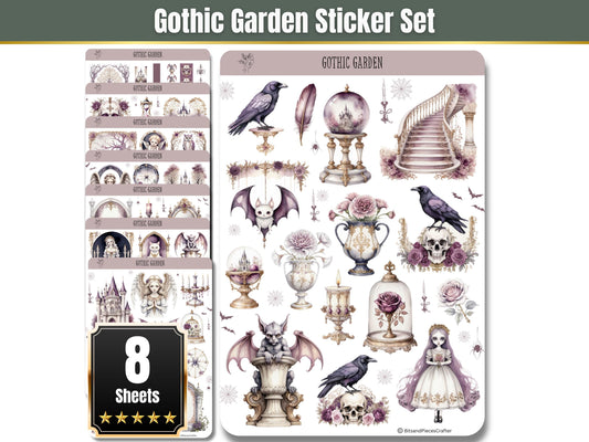 Gothic Garden Sticker Sheets Set of 8