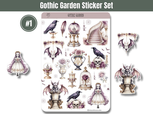 Gothic Garden Sticker Sheets Set of 8