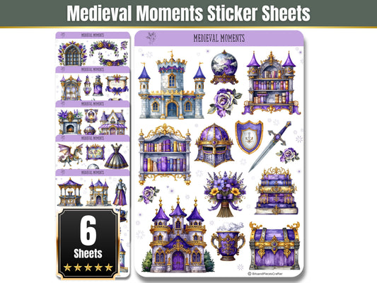 Medieval Moments Sticker Sheets Set of 6