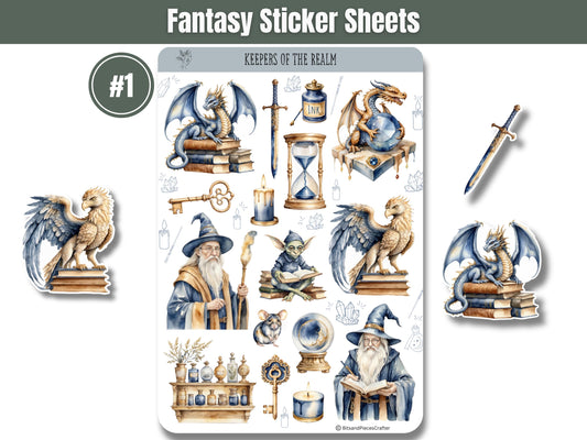 Fantasy Keepers of the Realm Bookish Sticker Sheets